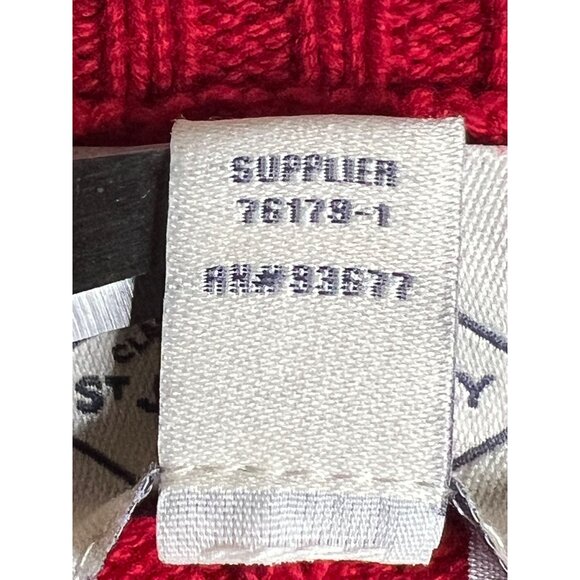 St John's Bay Size Large Red Cable Knit V-Neck Sweater Long Sleeve - Picture 14 of 14